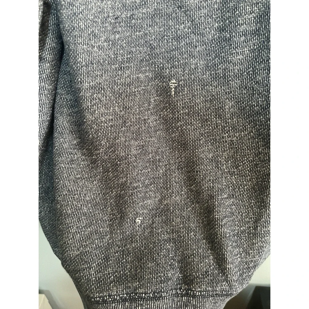 J. Crew Hoodie Quarter Button Men XL Pockets Blue White